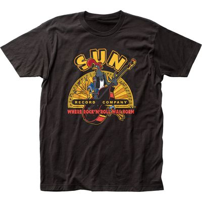 Sun Records Rooster Mens T Shirt Black Retro Pop Classics
