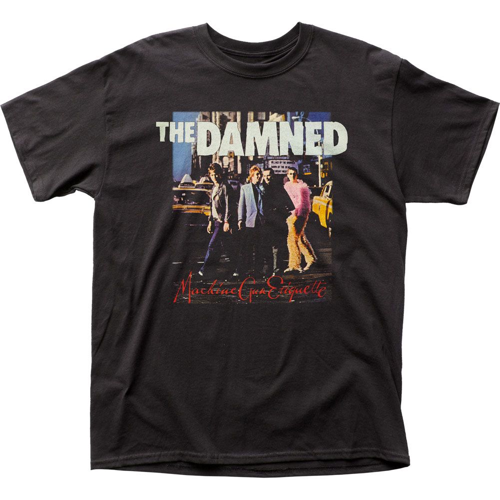 The Damned Machine Gun Etiquette Mens T Shirt Black Retro Pop Classics