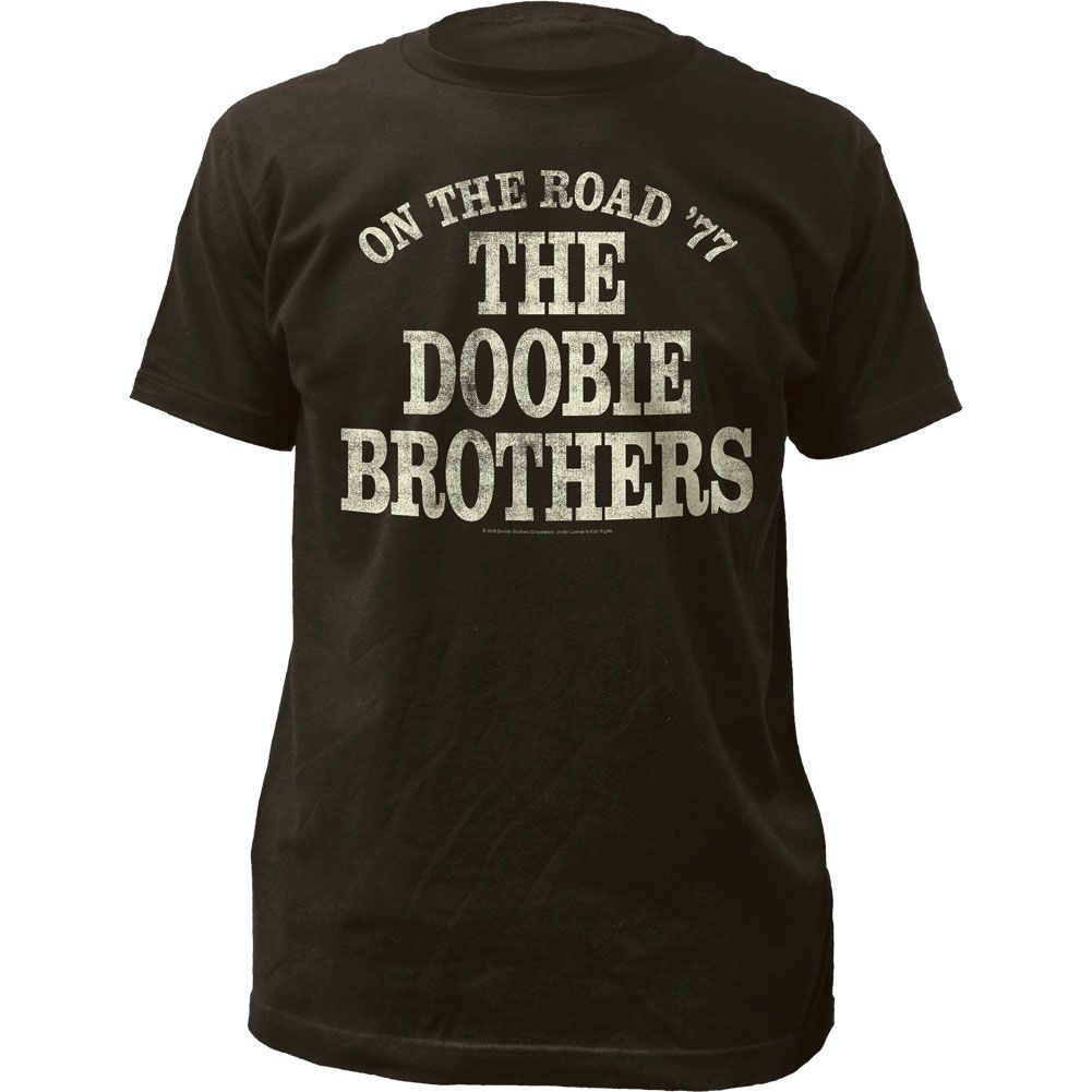 The Doobie Brothers On The Road 77 Mens T Shirt Black Retro Pop Classics