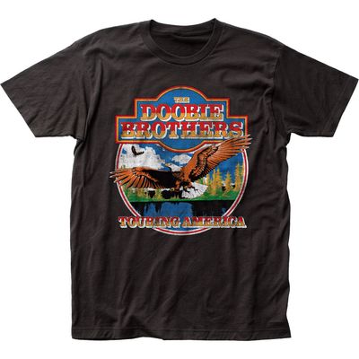 The Doobie Brothers Touring America Mens T Shirt Black Retro Pop Classics