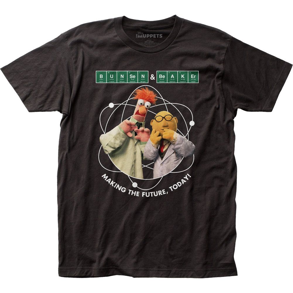 The Muppets Bunsen &amp; Beaker Mens T Shirt Black Retro Pop Classics