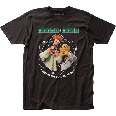The Muppets Bunsen &amp; Beaker Mens T Shirt Black Retro Pop Classics