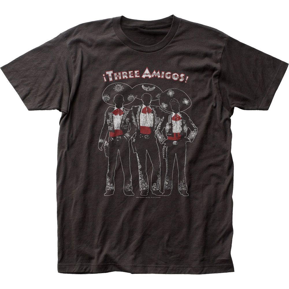 Three Amigos Mens T Shirt Black Retro Pop Classics