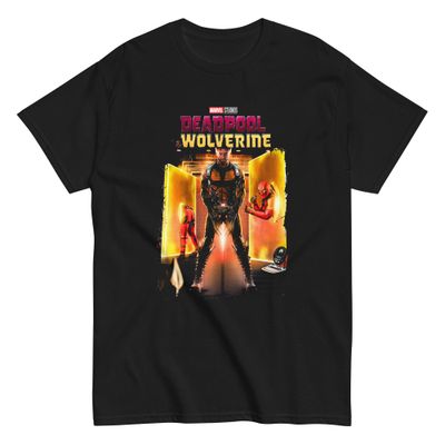 Deadpool &amp; Wolverine For All Always Mens T Shirt Black Retro Pop Classics