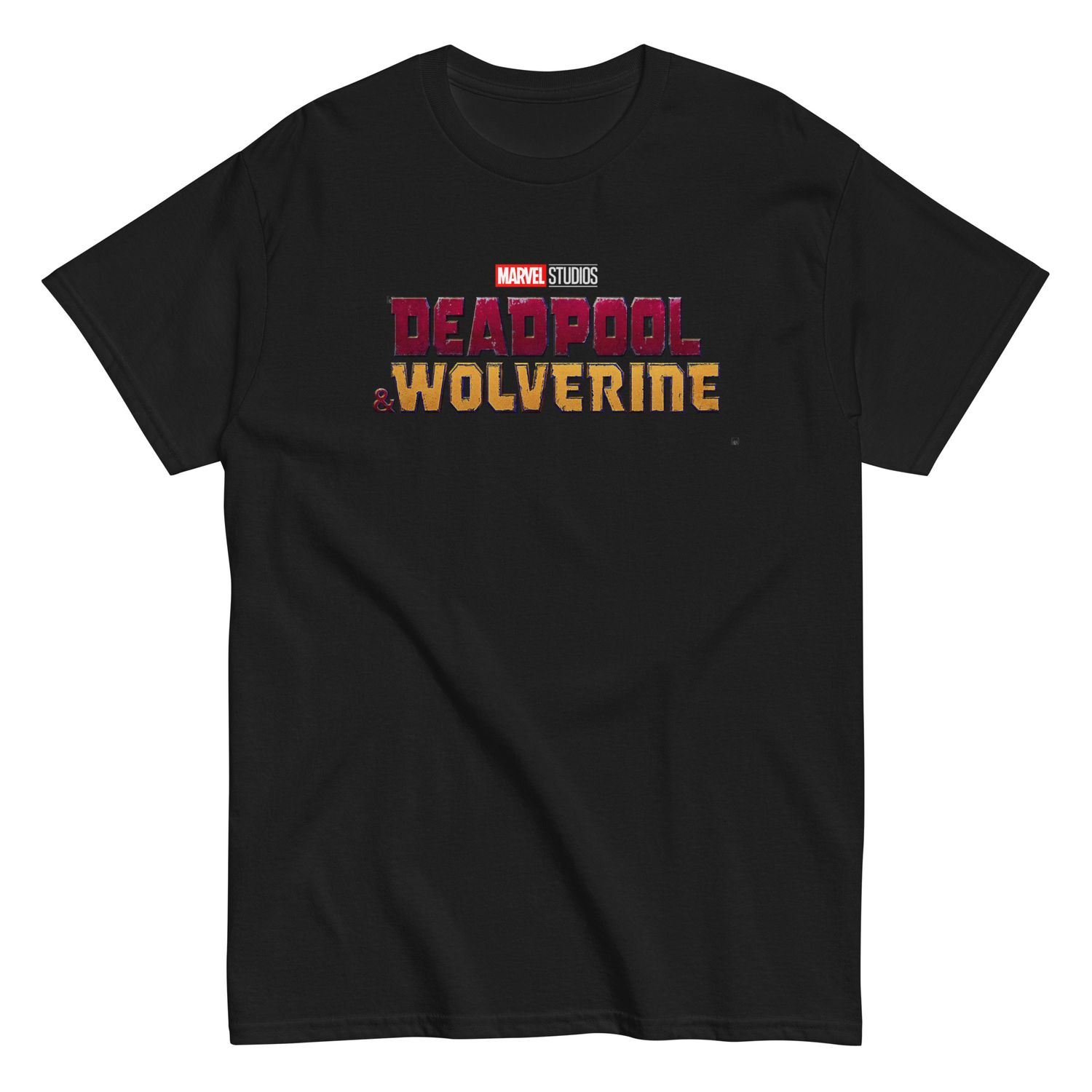 Deadpool &amp; Wolverine Logo Mens T Shirt Black Retro Pop Classics