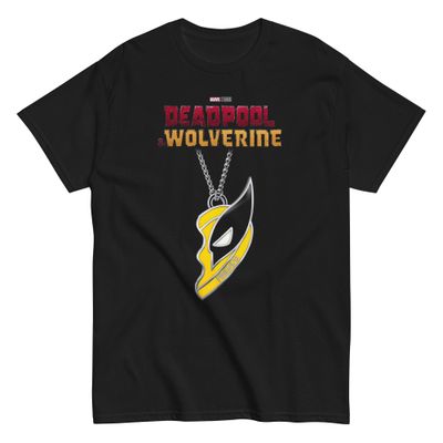 Deadpool &amp; Wolverine Wolverine Half Heart Chain Mens T Shirt Black Retro Pop Classics