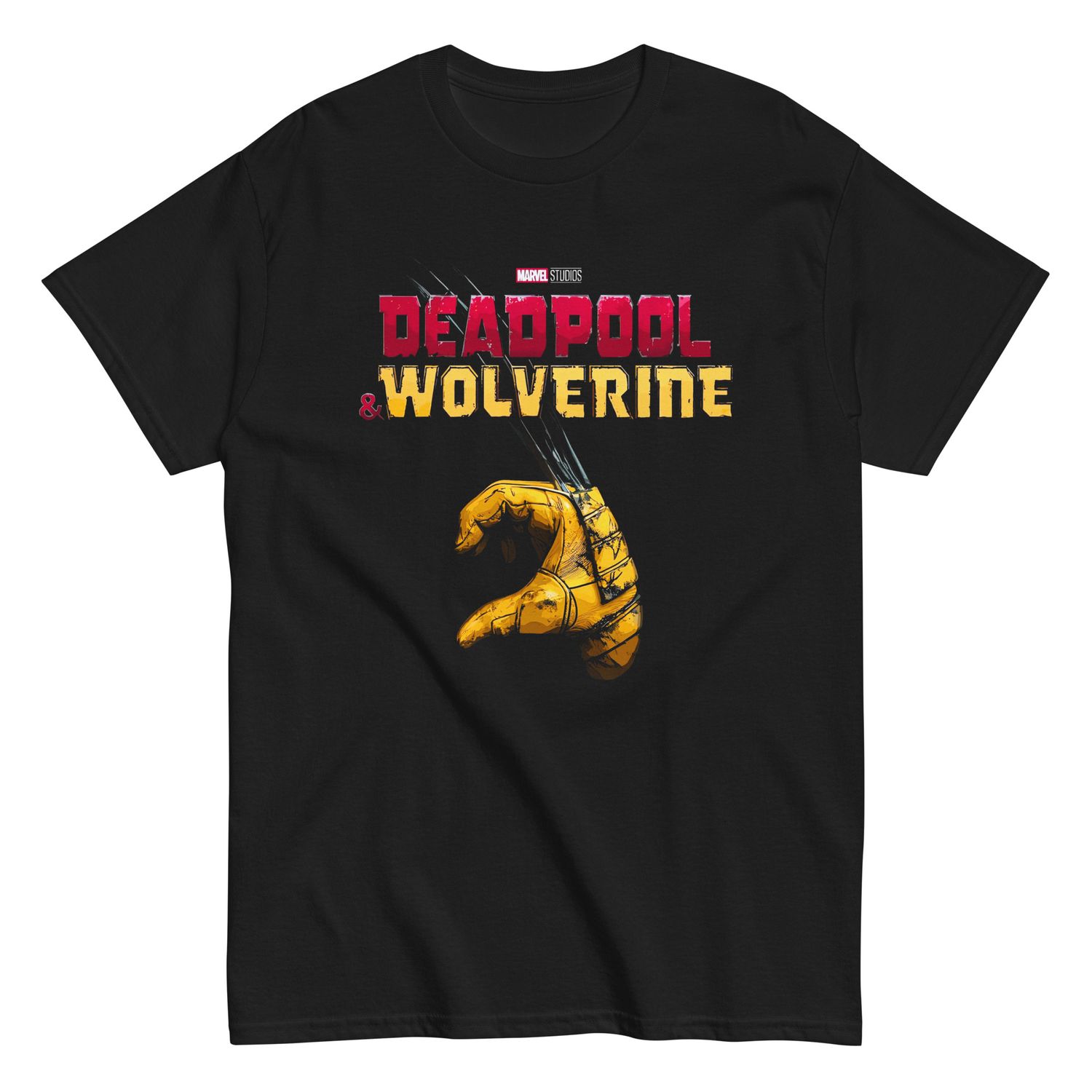 Deadpool &amp; Wolverine Wolverine Half Heart Hand Mens T Shirt Black Retro Pop Classics