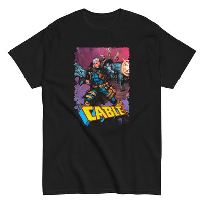 Cable Animated Mens T Shirt Black Retro Pop Classics