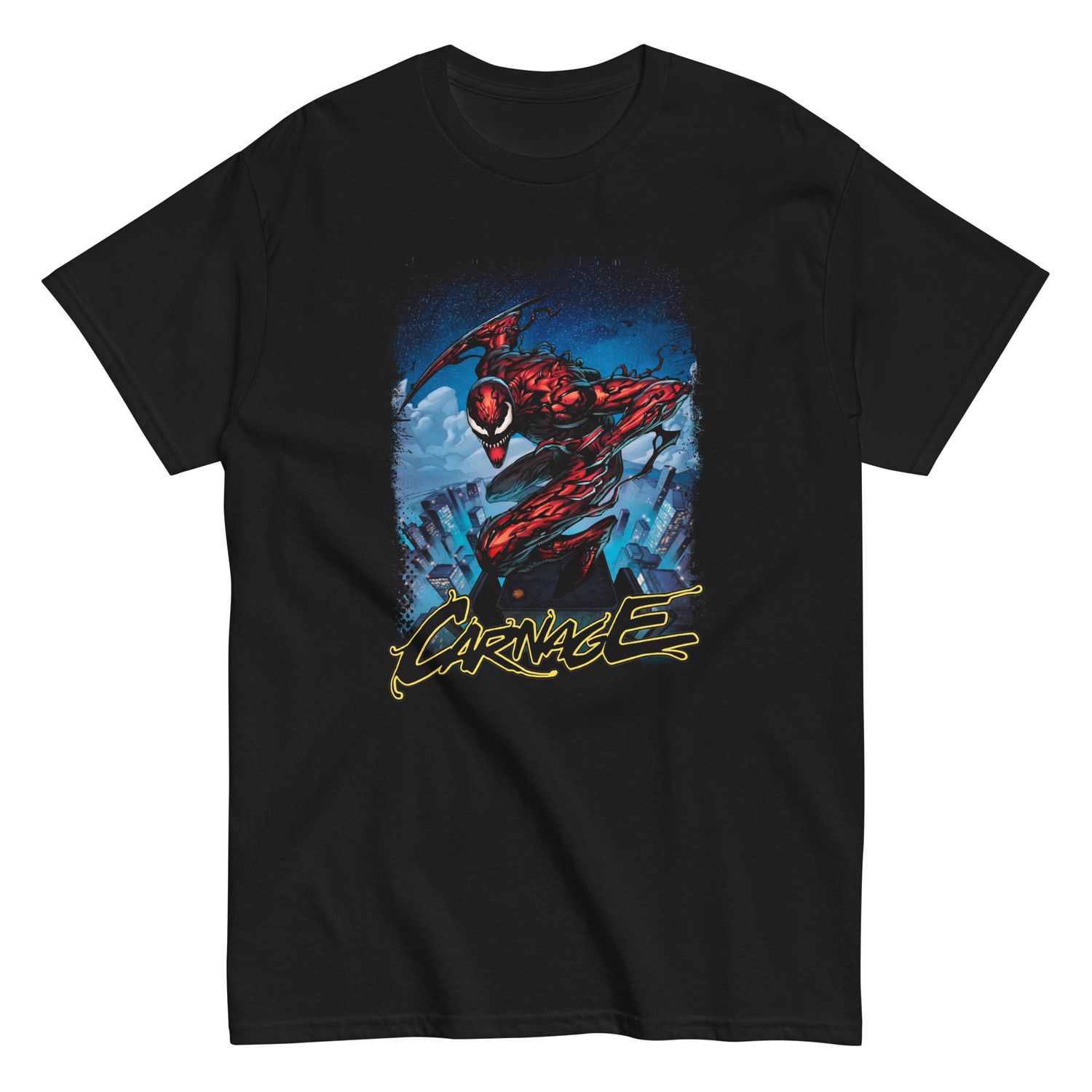 Carnage On Top Animated Mens T Shirt Black Retro Pop Classics