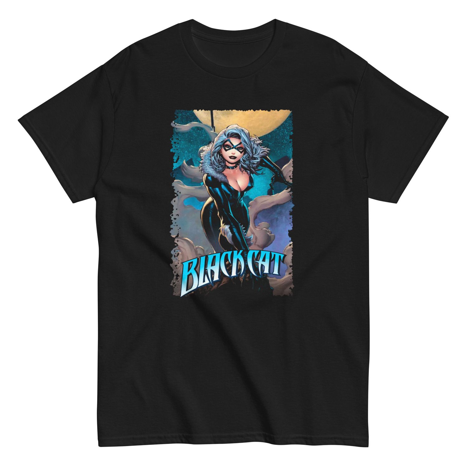 Black Cat Animated Mens T Shirt Black Retro Pop Classics
