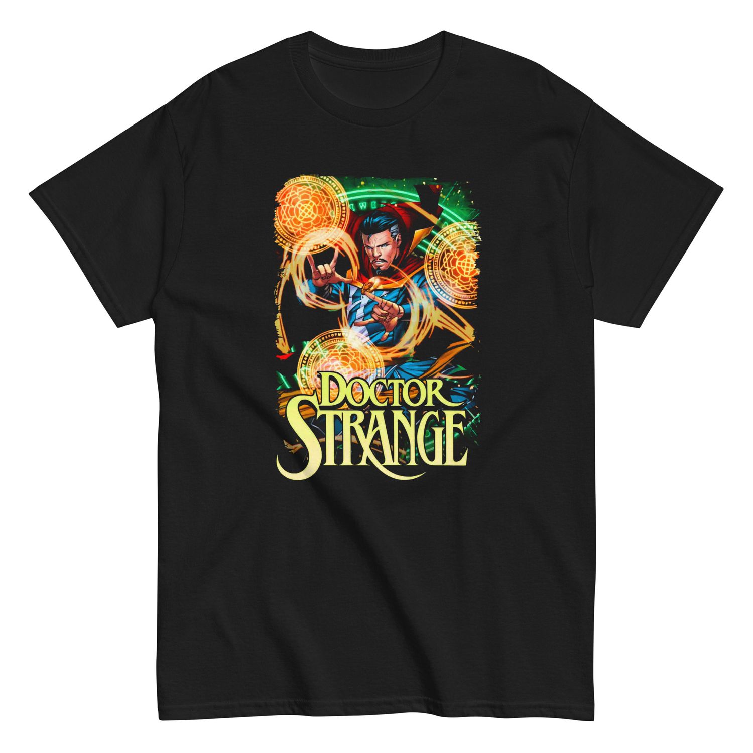 Doctor Strange Animated Mens T Shirt Black Retro Pop Classics