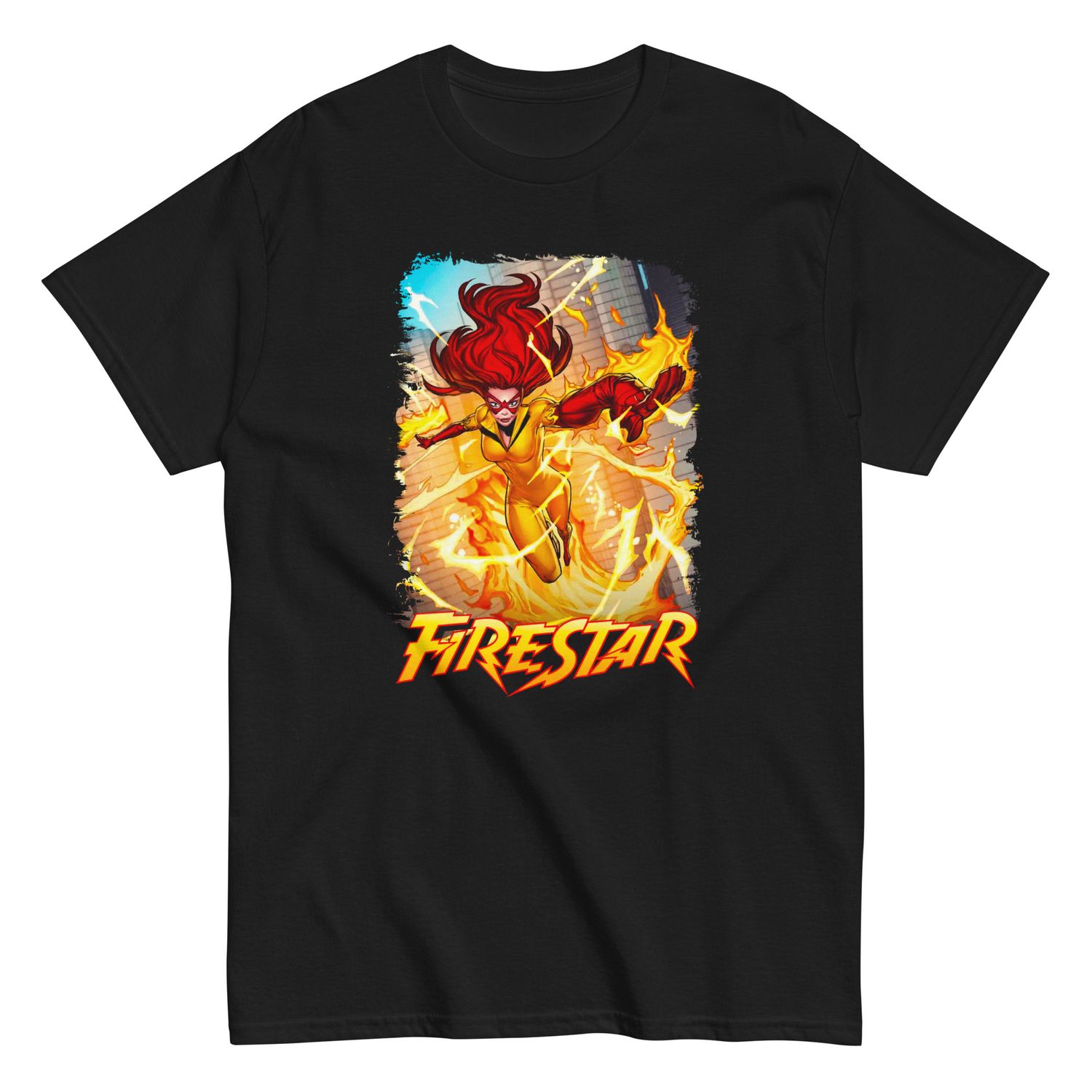 Firestar Animated Mens T Shirt Black Retro Pop Classics