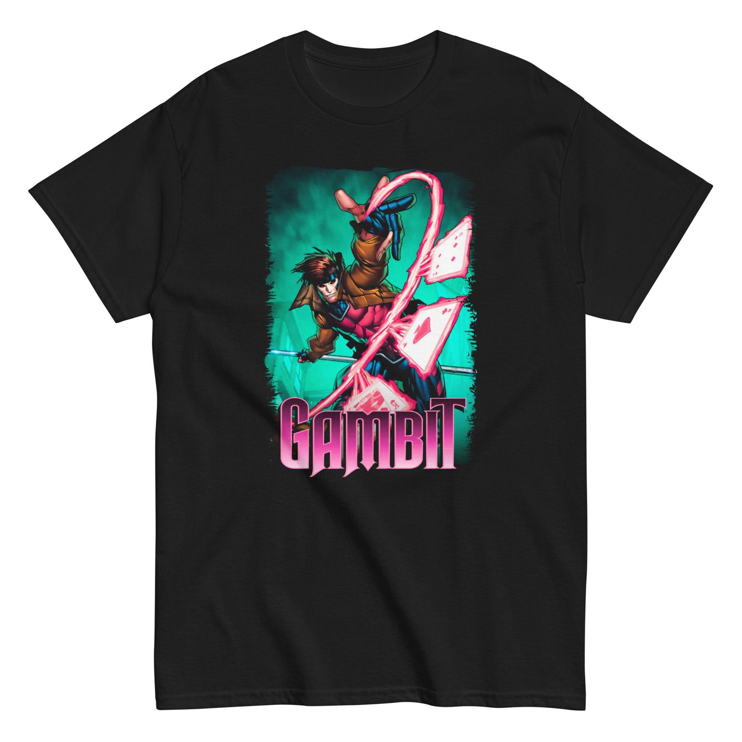 Gambit Animated Mens T Shirt Black Retro Pop Classics