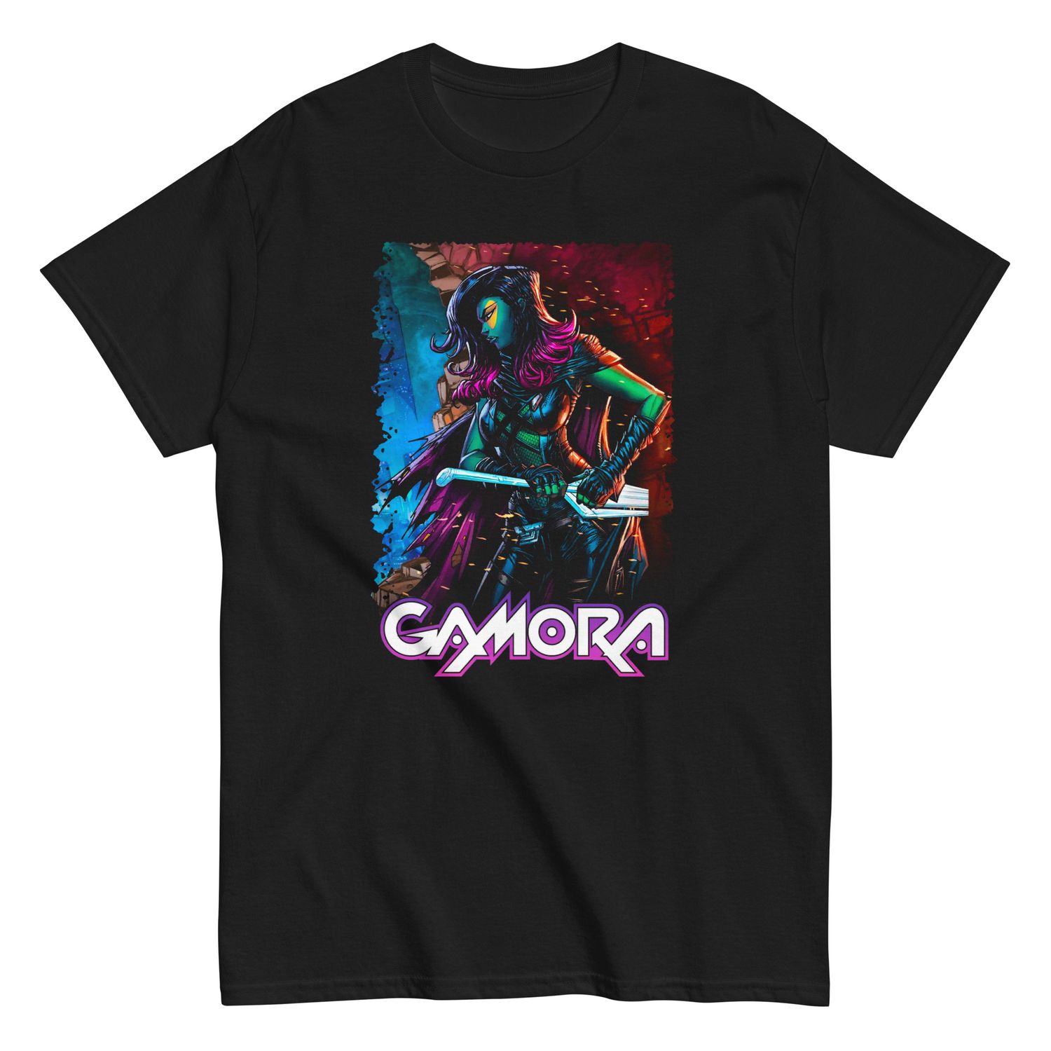 Gamora Animated Mens T Shirt Black Retro Pop Classics