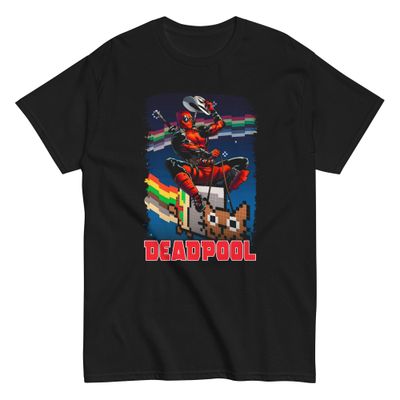 Deadpool Pixelated Animated Mens T Shirt Black Retro Pop Classics