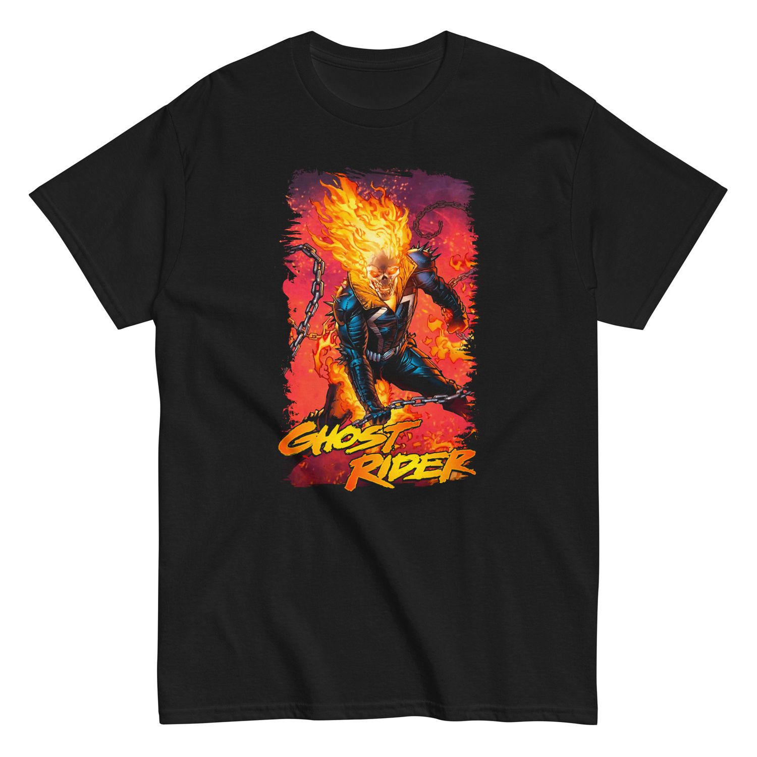 Ghost Rider Animated Mens T Shirt Black Retro Pop Classics