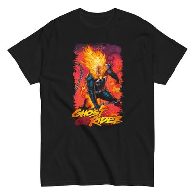 Ghost Rider Animated Mens T Shirt Black Retro Pop Classics