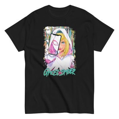 Ghost Spider Screen Shot Animated Mens T Shirt Black Retro Pop Classics