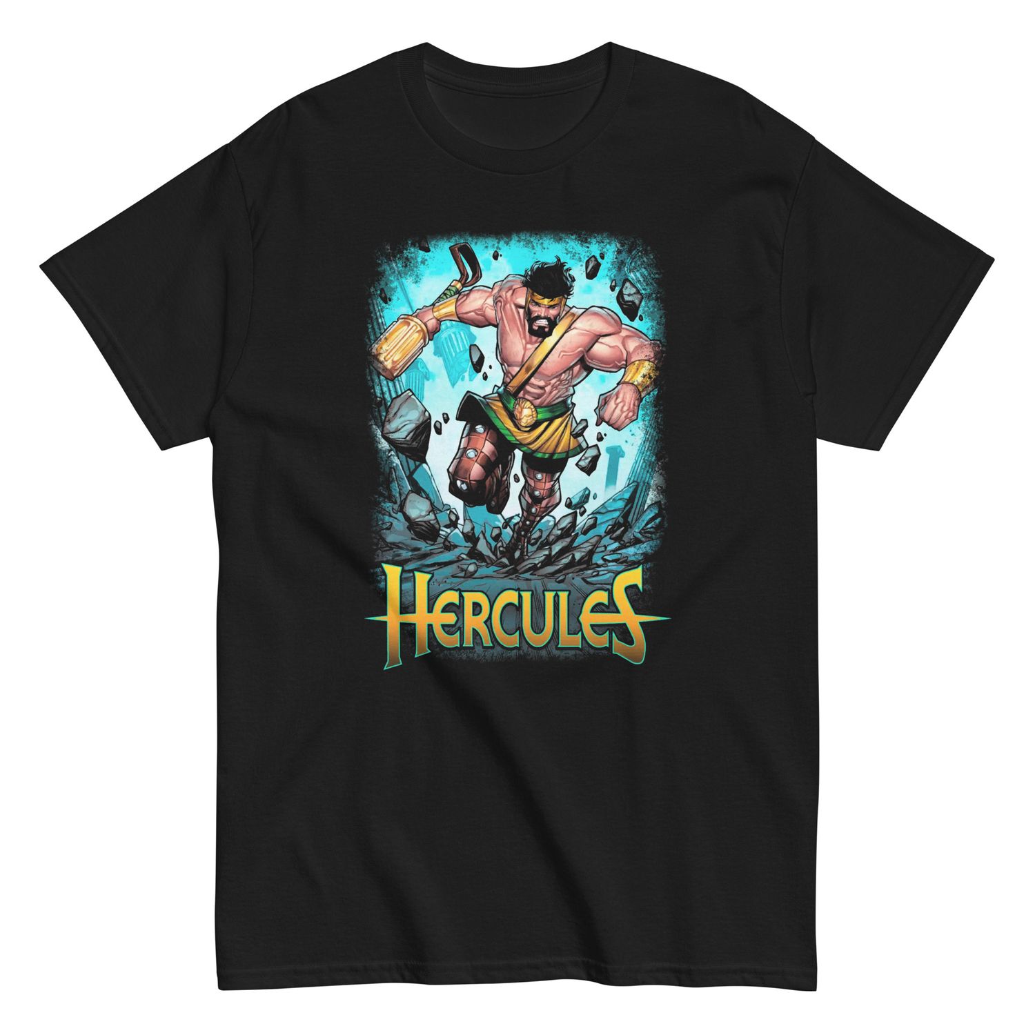 Hercules Animated Mens T Shirt Black Retro Pop Classics