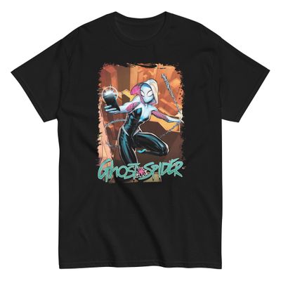 Ghost Spider Selfie Animated Mens T Shirt Black Retro Pop Classics