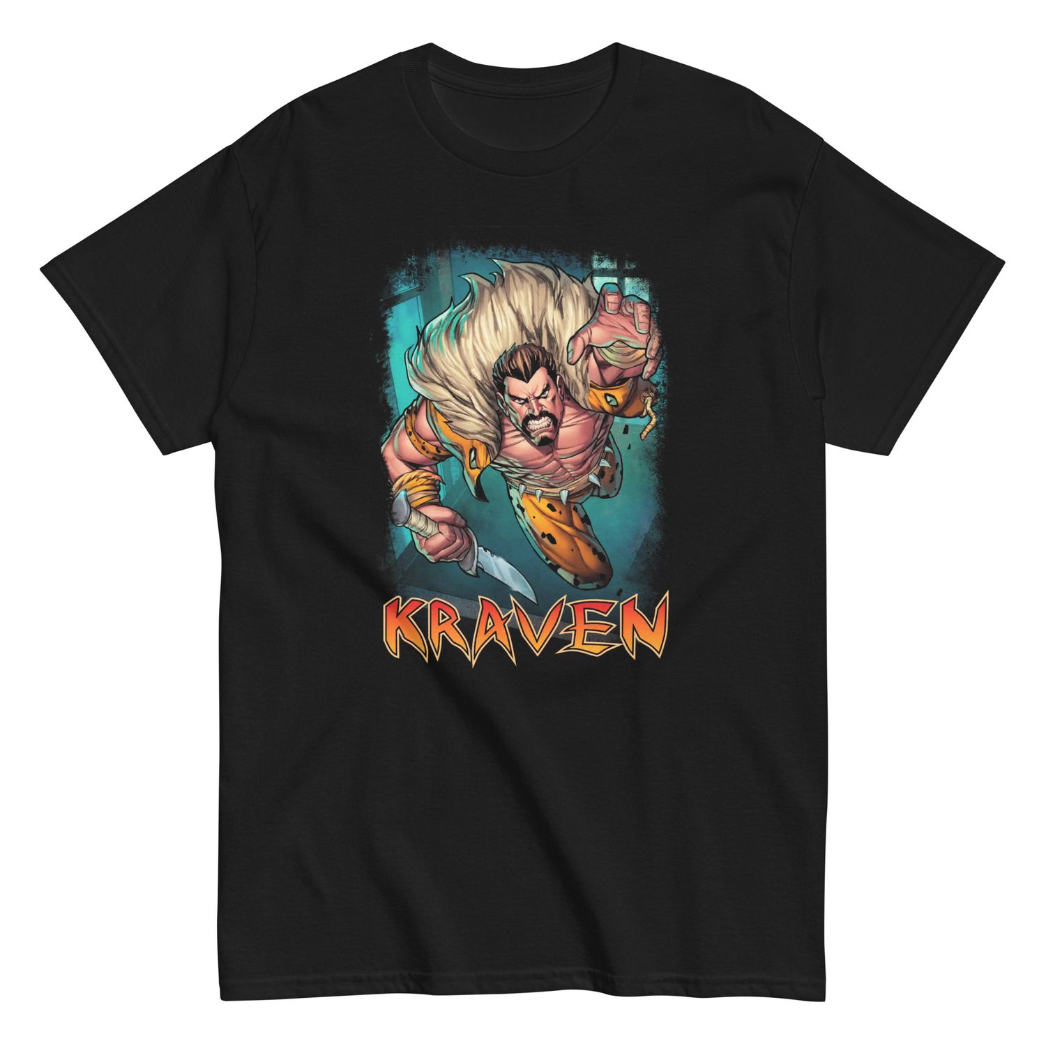 Kraven Animated Mens T Shirt Black Retro Pop Classics