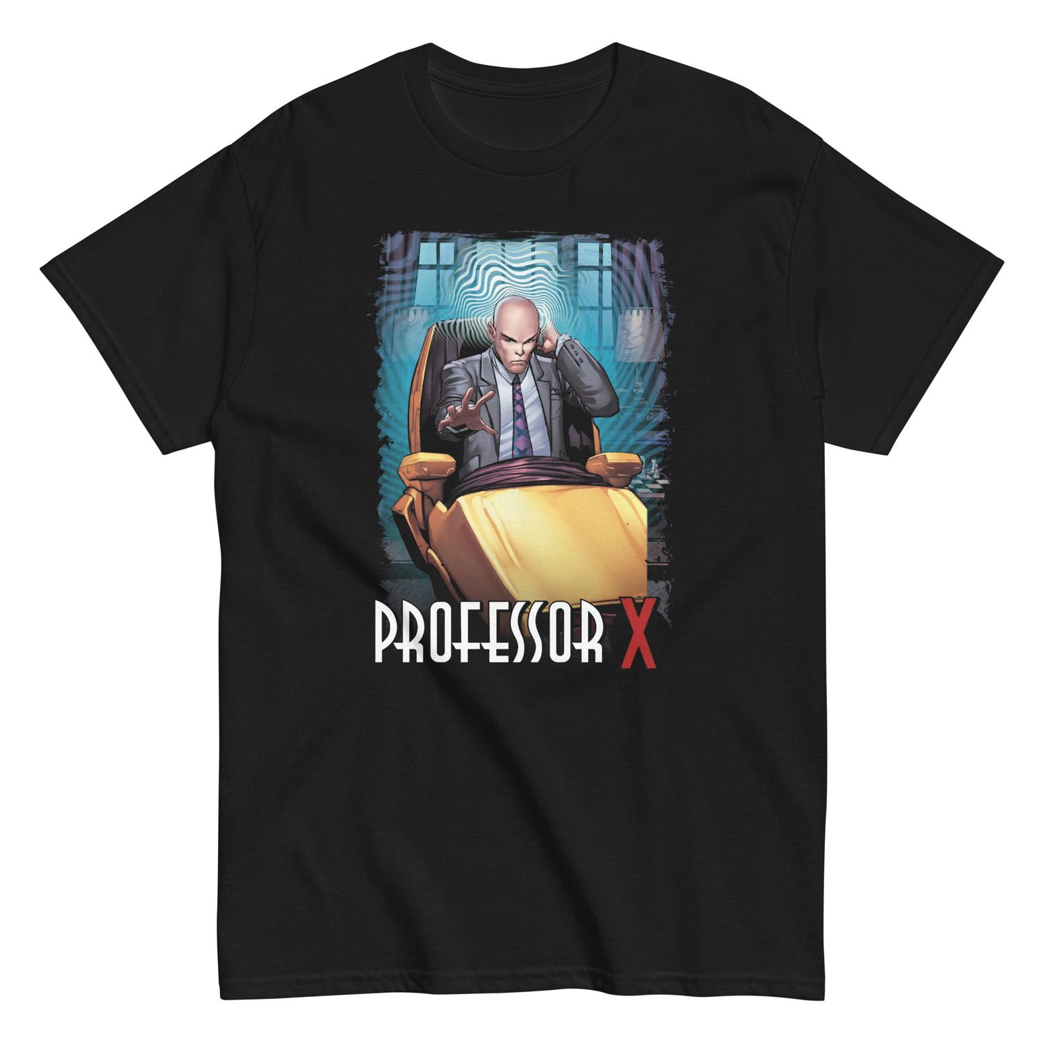 Professor X Animated Mens T Shirt Black Retro Pop Classics