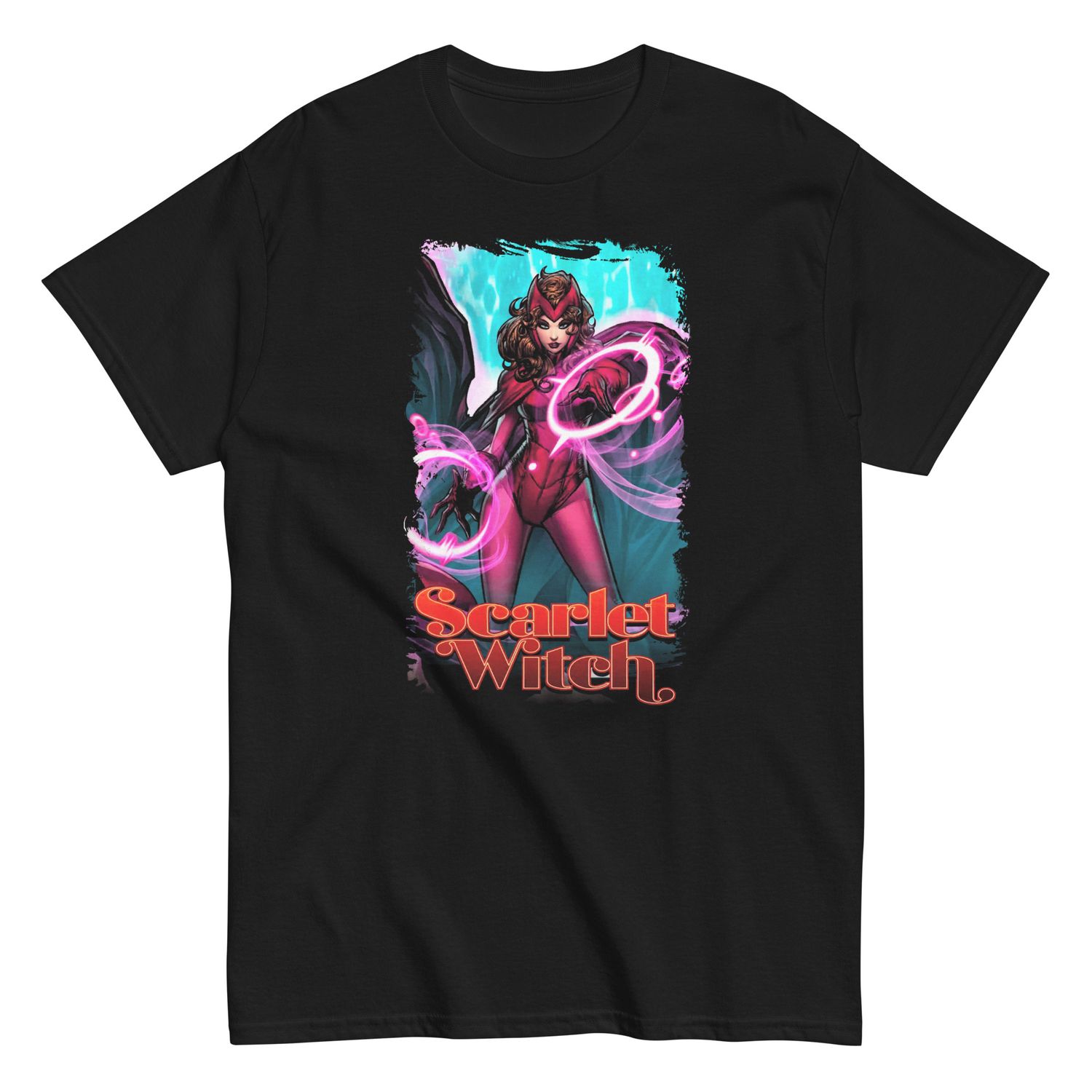 Scarlet Witch Animated Mens T Shirt Black Retro Pop Classics