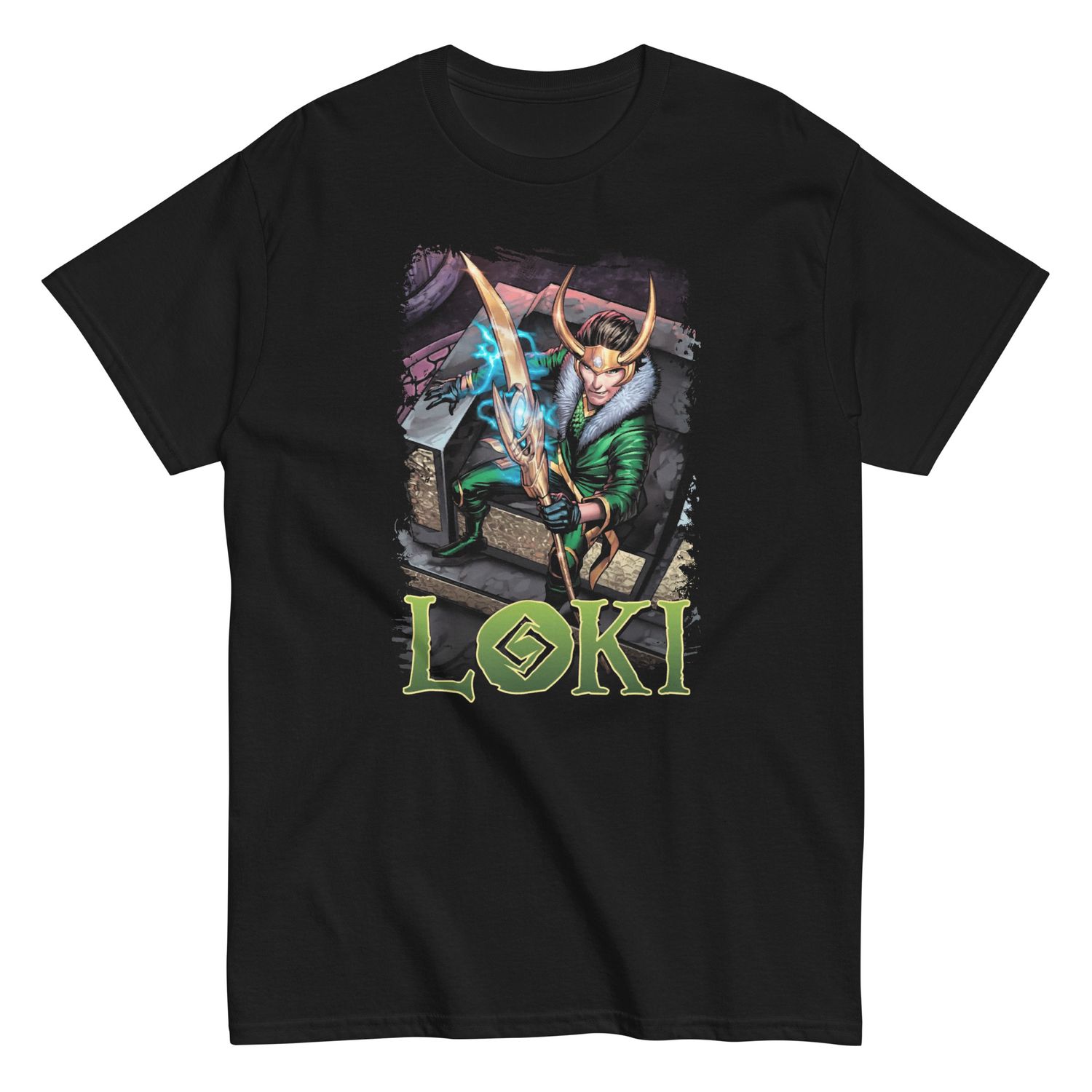Loki Animated Mens T Shirt Black Retro Pop Classics