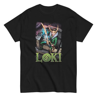 Loki Animated Mens T Shirt Black Retro Pop Classics