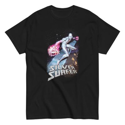 Silver Surfer Animated Mens T Shirt Black Retro Pop Classics