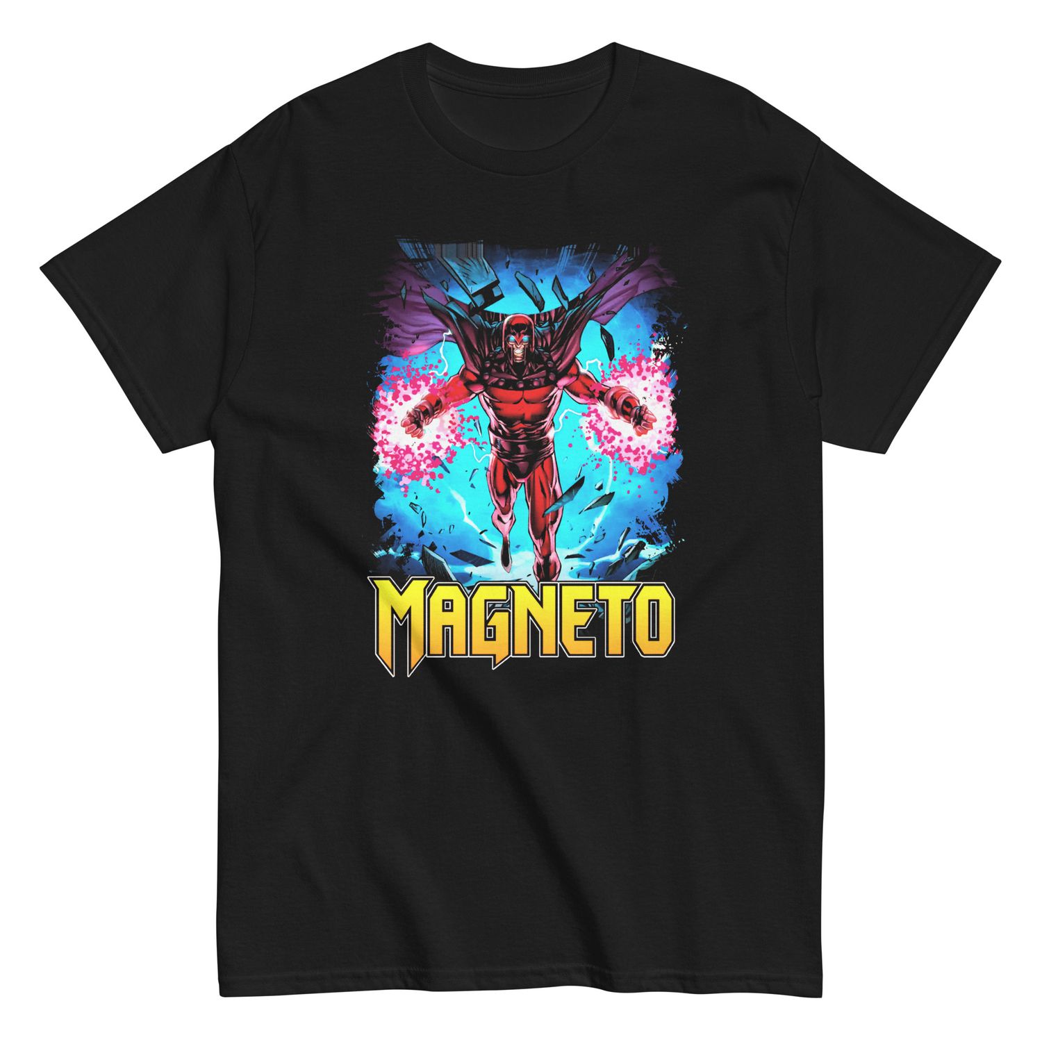 Magneto Animated Mens T Shirt Black Retro Pop Classics