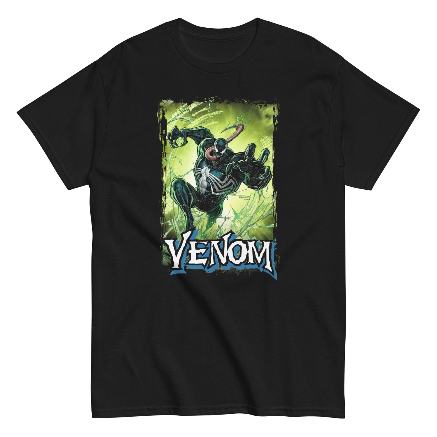 Venom Green Animated Mens T Shirt Black Retro Pop Classics