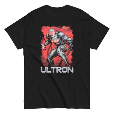 Ultron Animated Mens T Shirt Black Retro Pop Classics