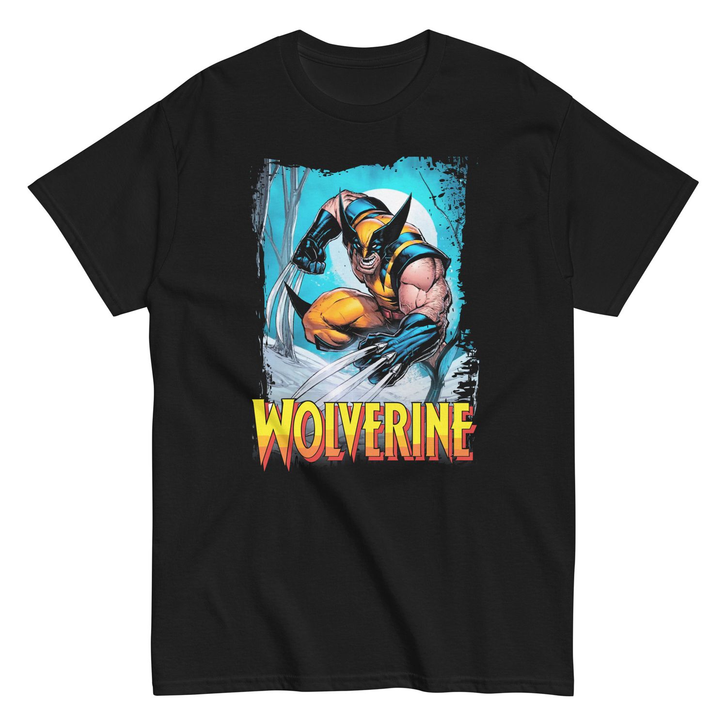 Wolverine Bursting Animated Mens T Shirt Black Retro Pop Classics