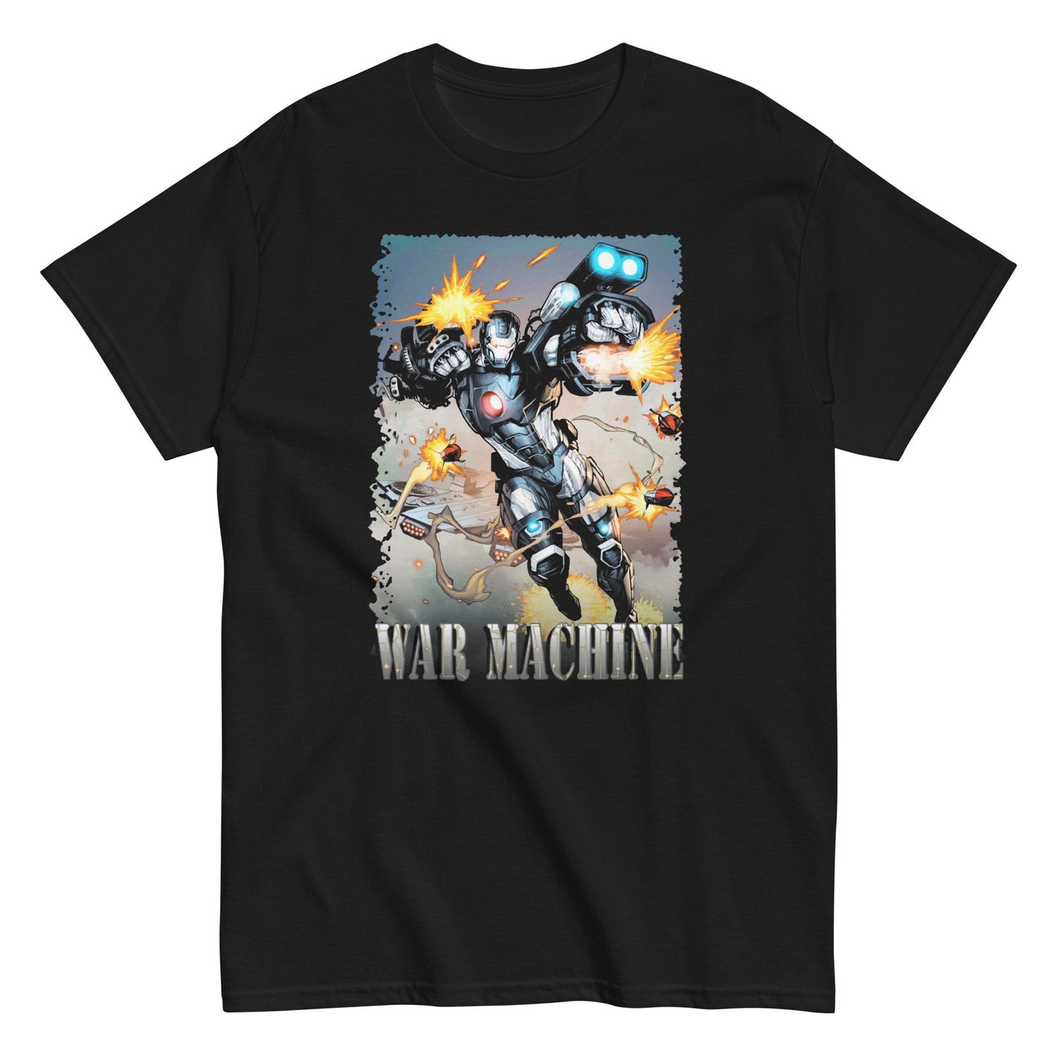 War Machine Animated Mens T Shirt Black Retro Pop Classics