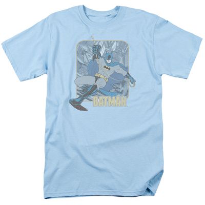 Batman Come Climb With Me Mens T Shirt Light Blue Retro Pop Classics