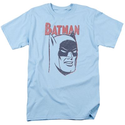 Batman Crayon Man Mens T Shirt Light Blue Retro Pop Classics