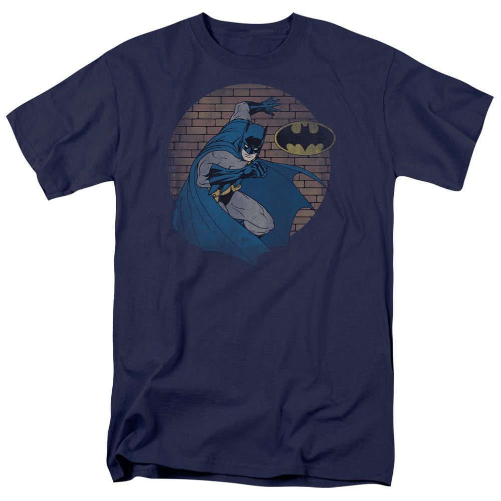 Batman In The Spotlight Mens T Shirt Navy Blue Retro Pop Classics