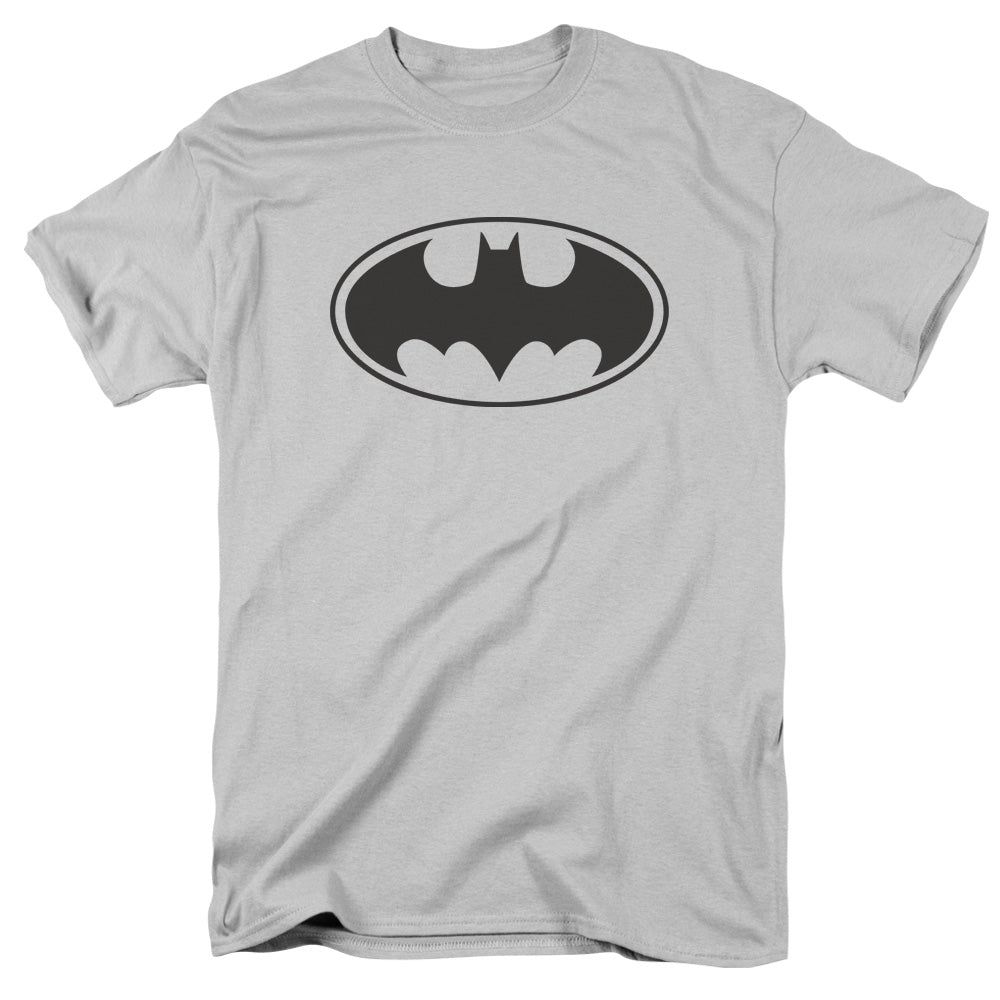 Batman Black Bat Mens T Shirt Silver Retro Pop Classics