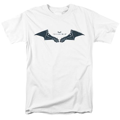 The Batman Mechanical Bat Logo Mens T Shirt White Retro Pop Classics