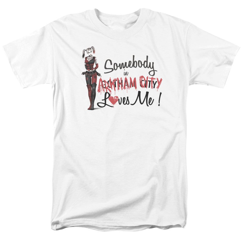 Batman Arkham City Somebody Loves Me Mens T Shirt White Retro Pop Classics