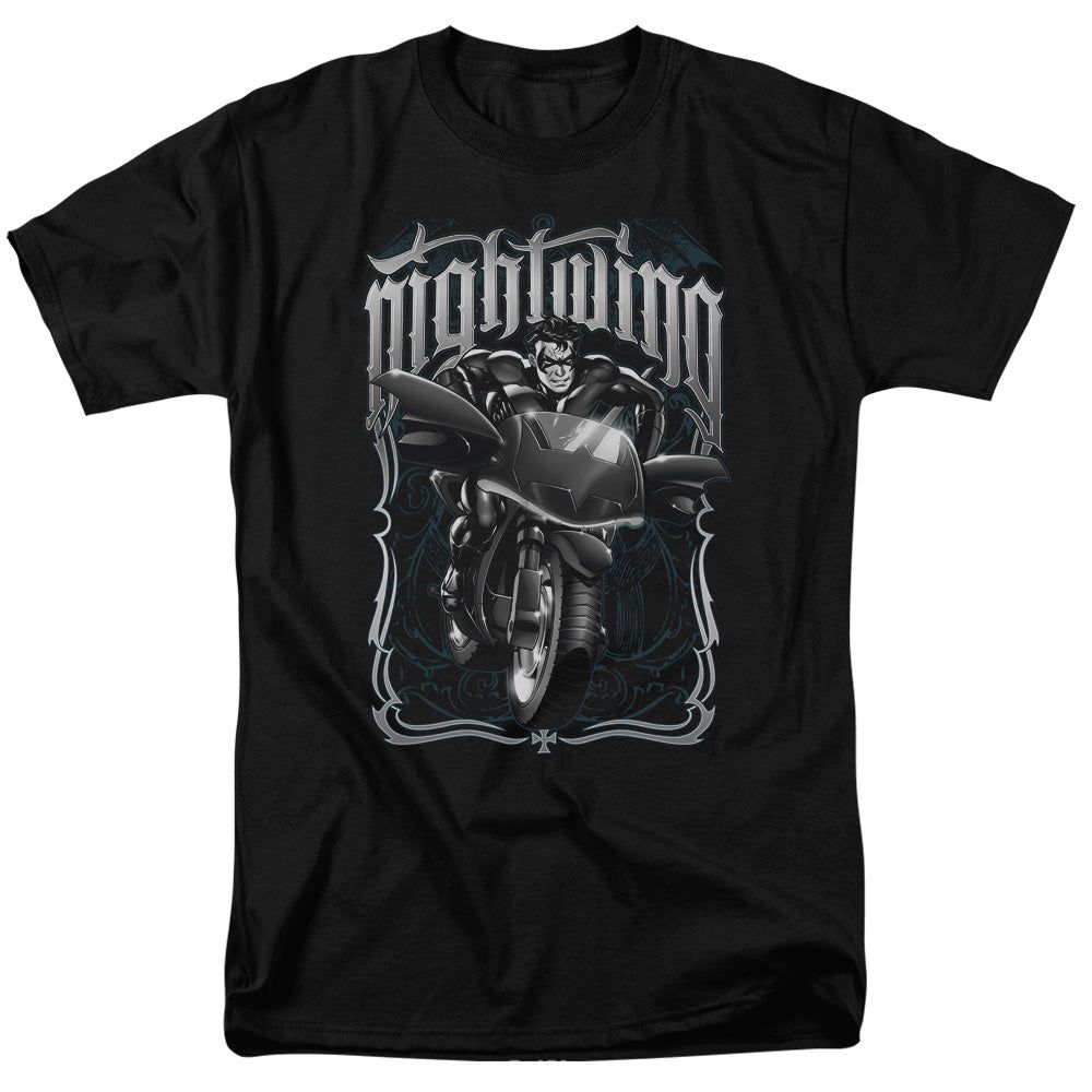 Batman Nightwing Biker Mens T Shirt Black Retro Pop Classics