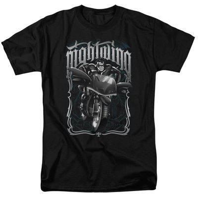 Batman Nightwing Biker Mens T Shirt Black Retro Pop Classics