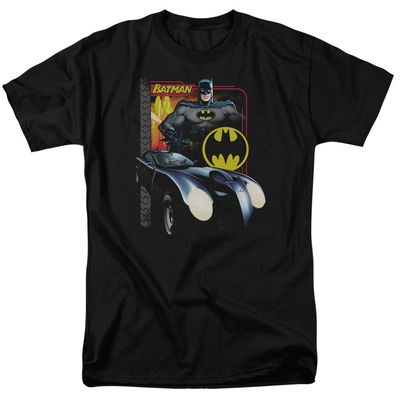 Batman Bat Racing Mens T Shirt Black Retro Pop Classics