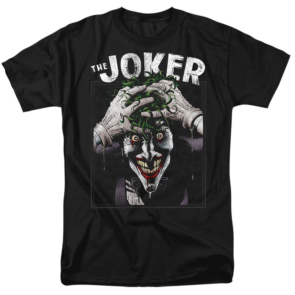 Batman Crazed Joker Mens T Shirt Black Retro Pop Classics