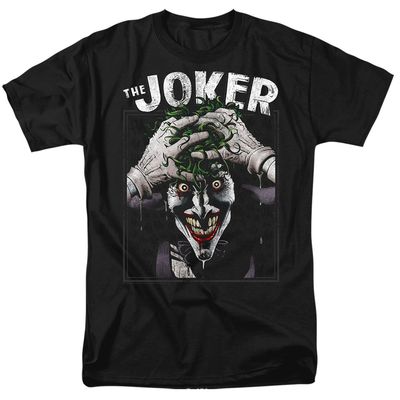 Batman Crazed Joker Mens T Shirt Black Retro Pop Classics