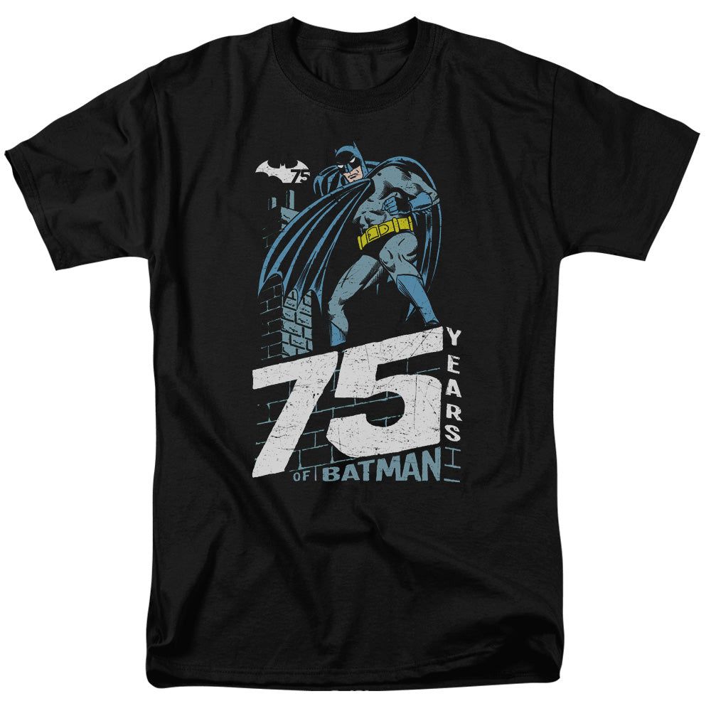 Batman Rooftop Mens T Shirt Black Retro Pop Classics