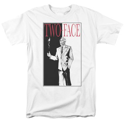 Batman Two Face Mens T Shirt White Retro Pop Classics