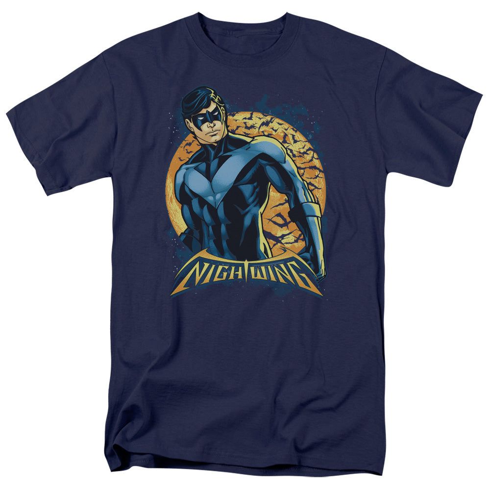 Batman Nightwing Moon Mens T Shirt Navy Blue Retro Pop Classics