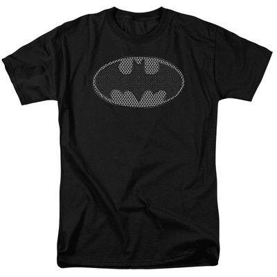 Batman Chainmail Shield Mens T Shirt Black Retro Pop Classics